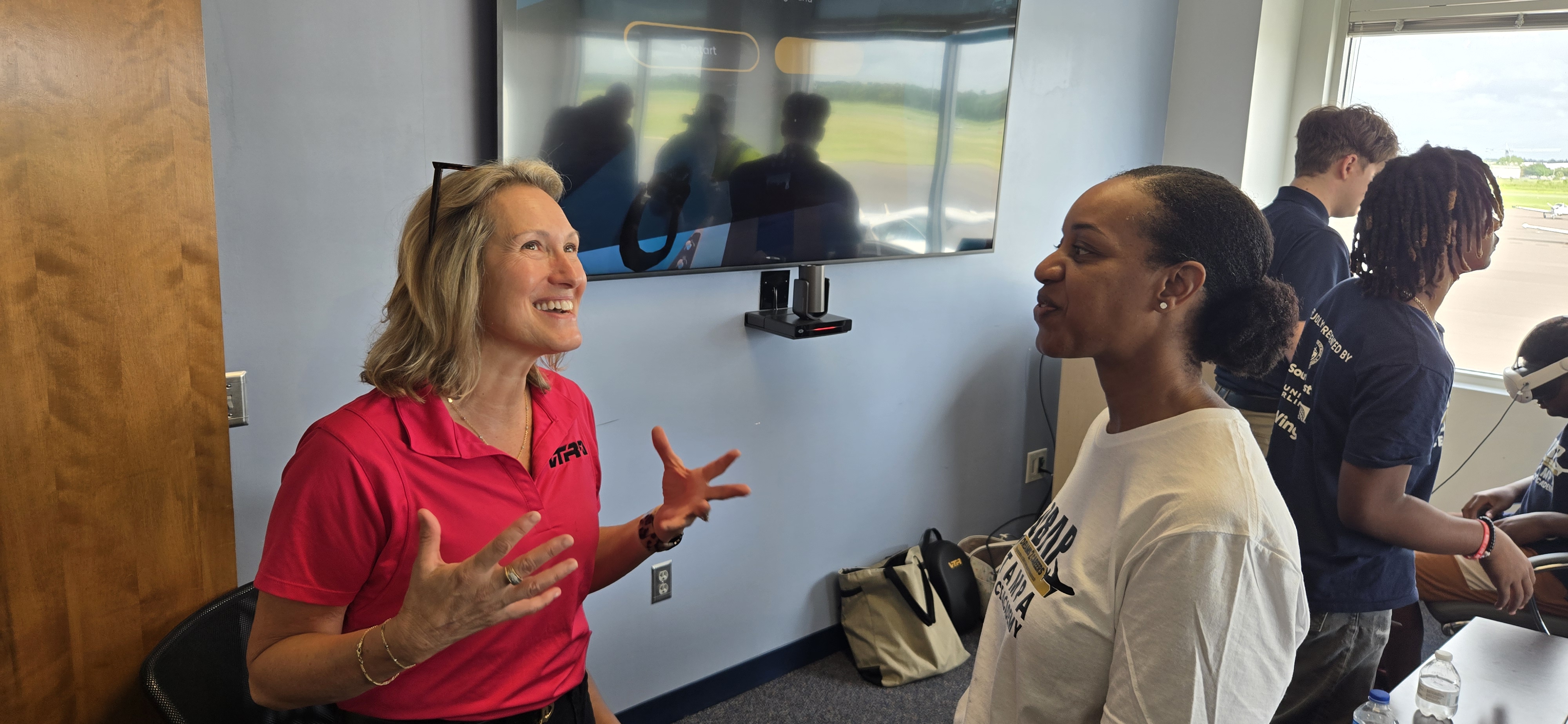 Students participating in a Pilots of Promise aviation program